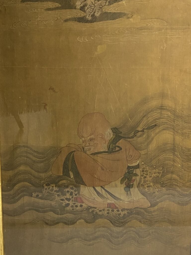 ECOLE CHINOISE - Chine, XIXe siècle - Encre et couleurs sur papier, rouleau ver…