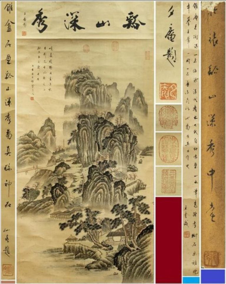 ECOLE CHINOISE, Signature apocryphe de ZHANG XI'AN - Paysage taoïste aux hautes…