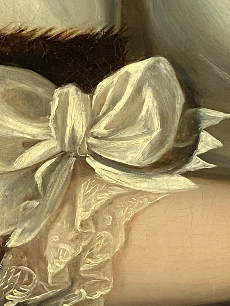 Ecole dans le goût du XVIIIème siècle - Portrait de femme à l'oiseau - Grande h…