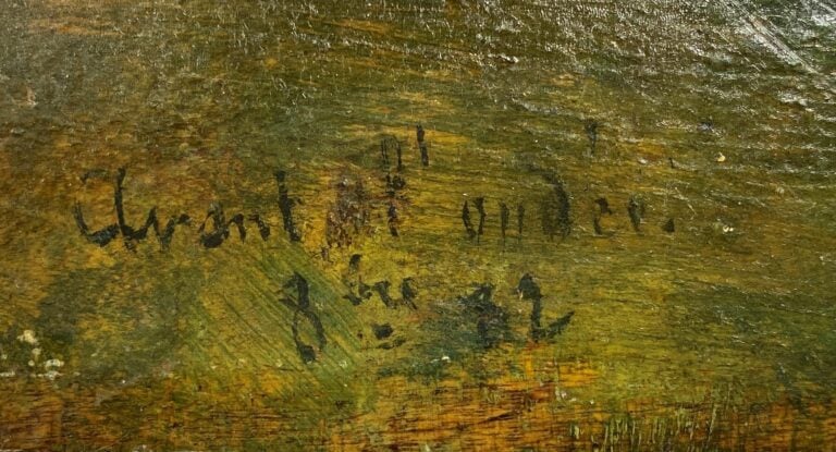 Ecole de la fin du XIXe - début du XXe siècle - Avant l'ondée - Huile sur panne…