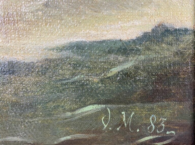 Ecole de la fin du XIXe - début du XXe siècle - Marine - Huile sur toile, monog…