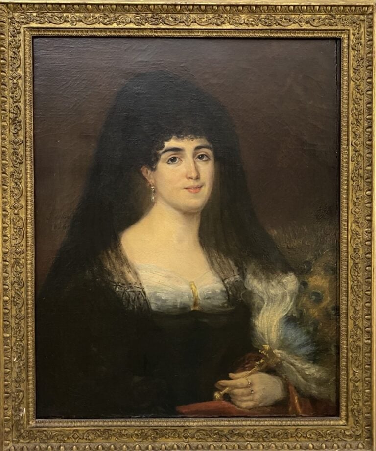Ecole du premier tiers du XIXe siècle - Femme à la mantille - Huile sur toile -…