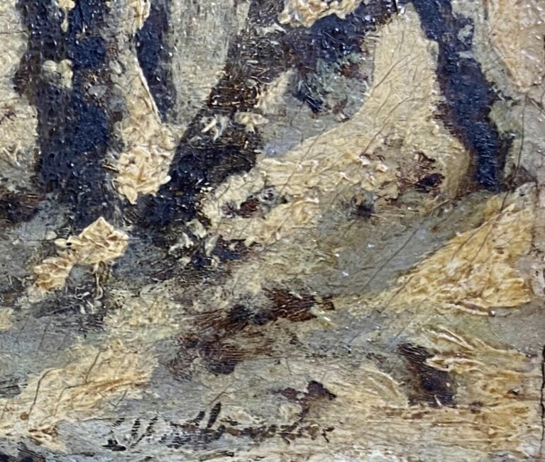 Ecole du XIXe siècle - Paysage enneigé - Huile sur toile - 22 x 31 cm
