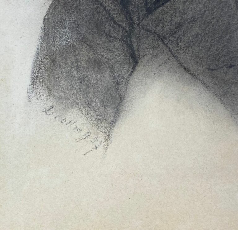 Ecole du XIXe siècle - Portrait d'homme - Mine de plomb sur papier - Porte une…