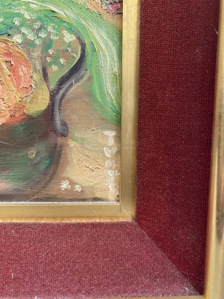 Ecole du XXe siècle - Bouquet d'anémones - Huile sur toile
