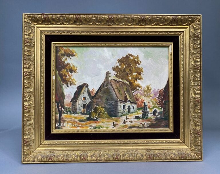 Ecole du XXe siècle - Ensemble de deux huiles sur toile représentant deux scène…
