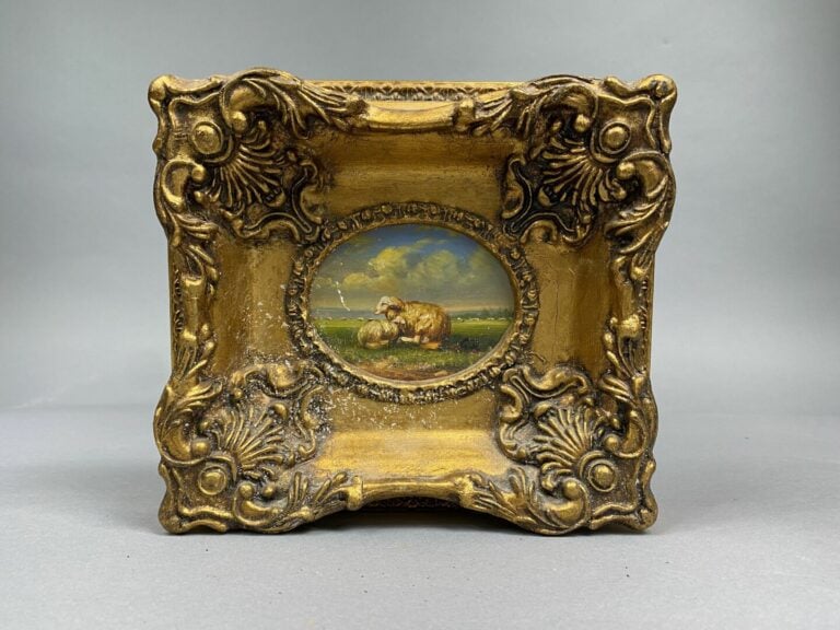 Ecole du XXe siècle - Ensemble de quatre peintures miniatures sur panneau de bo…