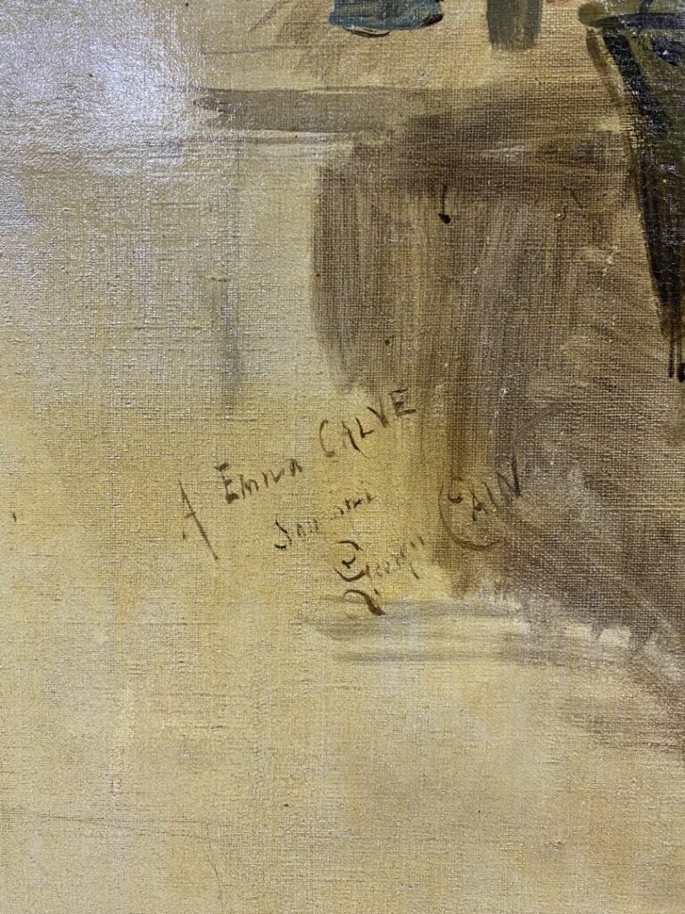 Ecole du XXe siècle - Homme au chapeau - Huile sur toile - Signée en bas à droi…