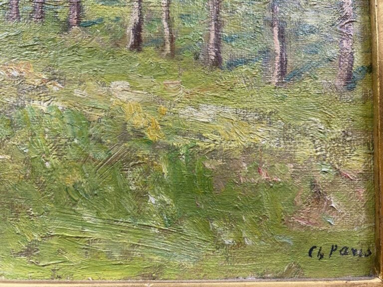 Ecole du XXe siècle - Le chemin, la rivière, paysage de campagne - Trois huiles…