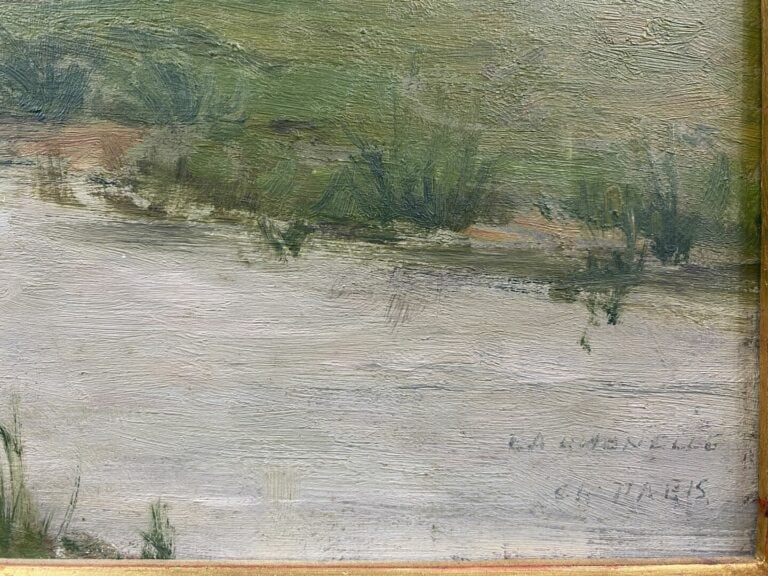 Ecole du XXe siècle - Le chemin, la rivière, paysage de campagne - Trois huiles…