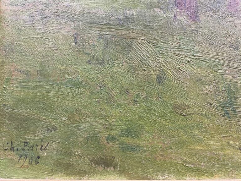 Ecole du XXe siècle - Le chemin, la rivière, paysage de campagne - Trois huiles…