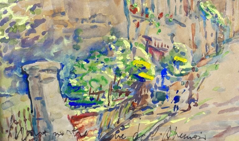 Ecole du XXe siècle - Montmartre, Rue de l'Abreuvoir - Aquarelle sur papier, si…