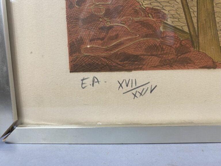 Ecole du XXe siècle - Scène de plage - Lithographie signée et numérotée E.A 16/…