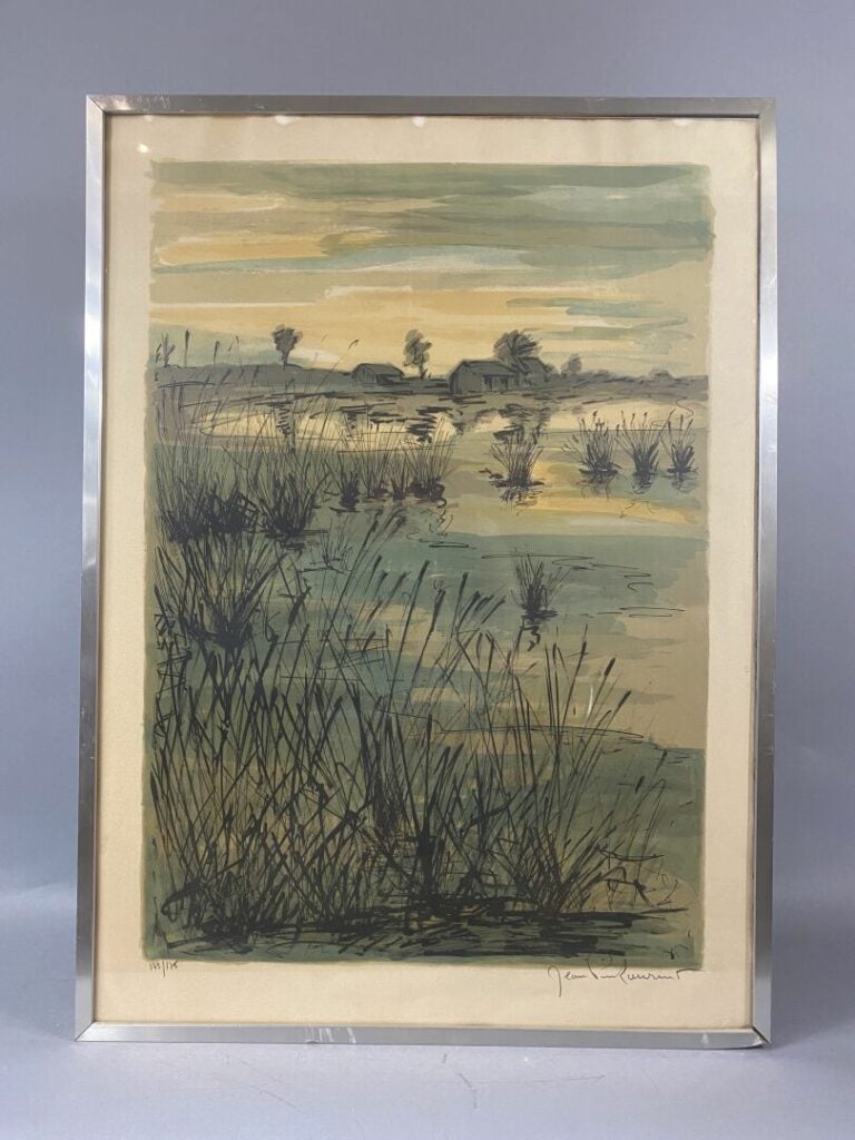 Ecole du XXe siècle - Scène de plage - Lithographie signée et numérotée E.A 16/…