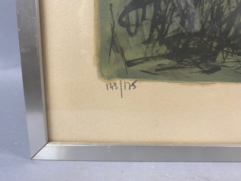 Ecole du XXe siècle - Scène de plage - Lithographie signée et numérotée E.A 16/…