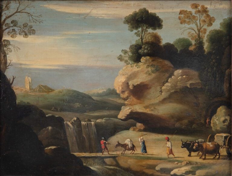 Ecole flamande ou école italienne de la fin du XVIIe siècle, - Paysage anthropo…