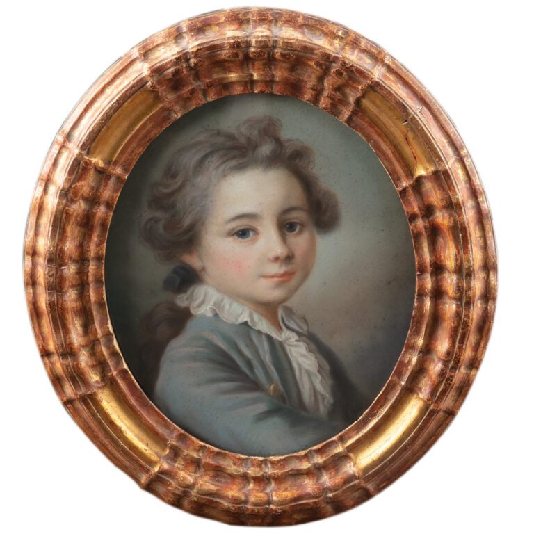 Ecole française du XIXème siècle. - Portrait de jeune garçon. - Pastel sur papi…