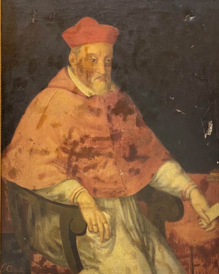Ecole française du XVIIème ou XVIIIème siècle. - Le Cardinal d'Armagnac - Huile…