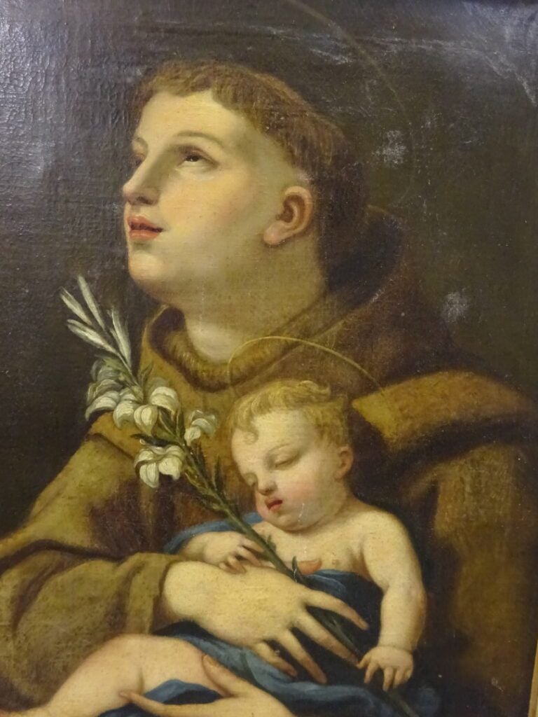 Ecole italienne du XVIIIème siècle. - Saint Antoine de Padoue - Huile sur toile…