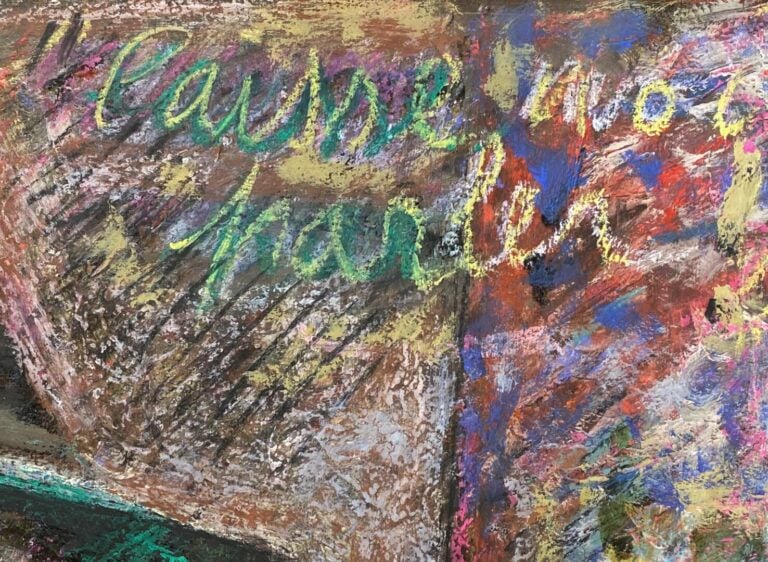 Ecole moderne - Portrait d'homme au chapeau - Technique mixte sur papier fort -…