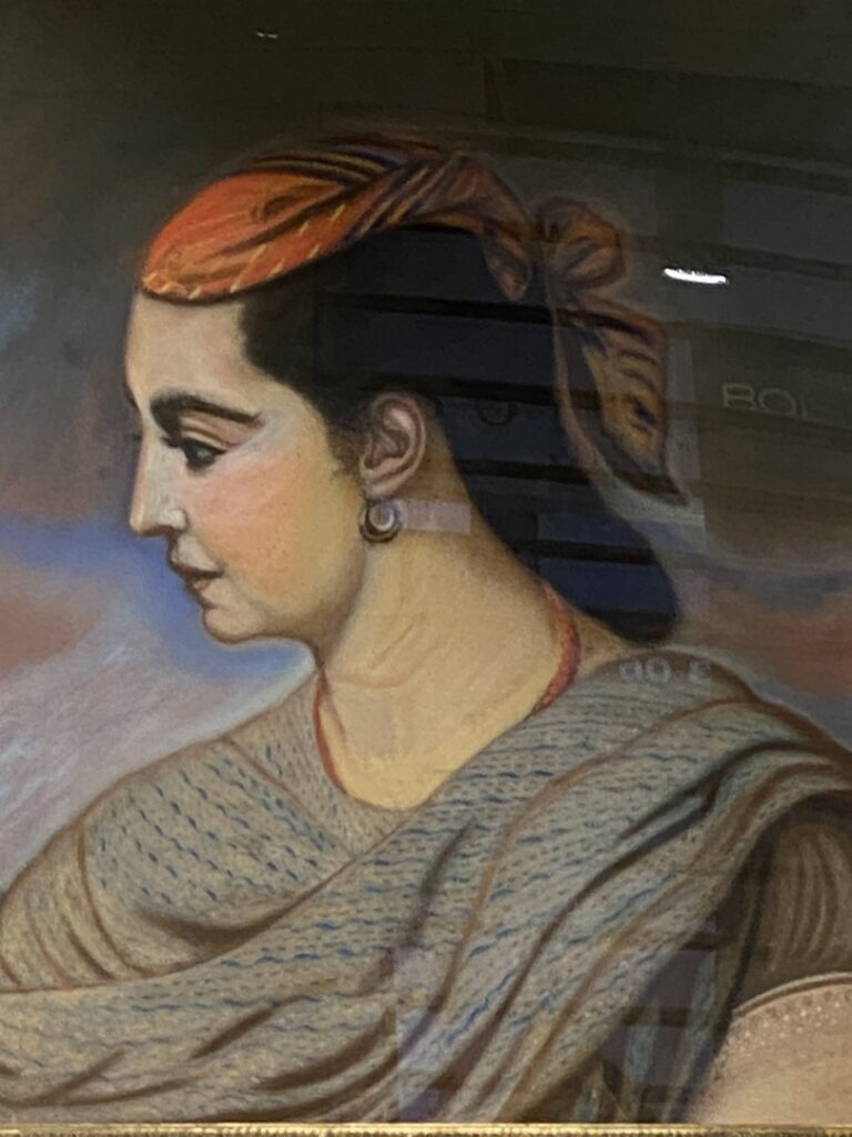 Ecole orientaliste du XXe siècle - Portrait de femme au turban - Pastel - Dim (…