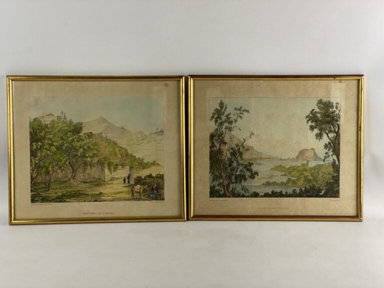 Ecole régionaliste - Lot de 4 gravures sur la région niçoise - Amfiteatro di Ci…