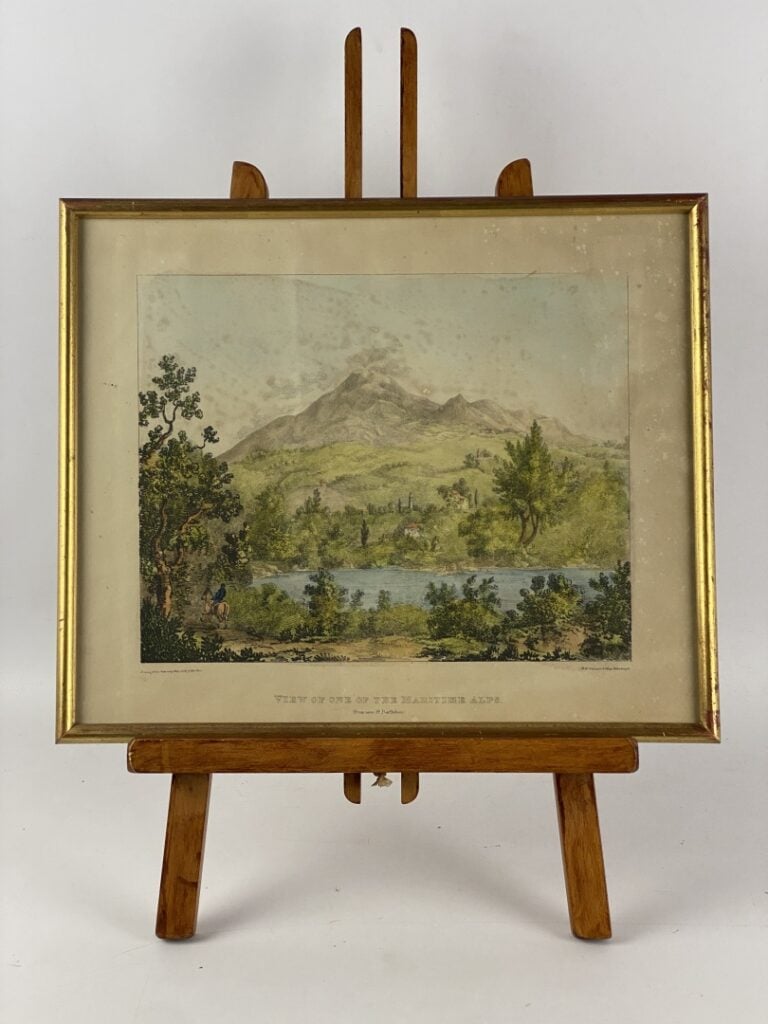 Ecole régionaliste - Lot de 4 gravures sur la région niçoise - Remains of Castl…