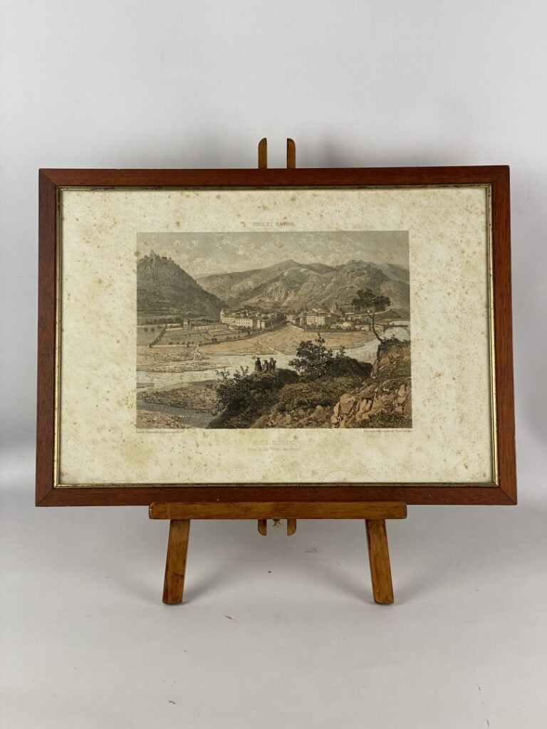 Ecole régionaliste - Lot de 4 gravures sur la région niçoise - Remains of Castl…