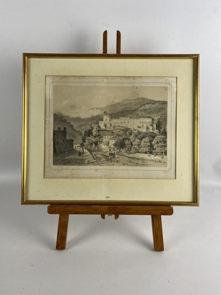 Ecole régionaliste - Lot de 5 gravures sur la région niçoise - Santa Maria près…