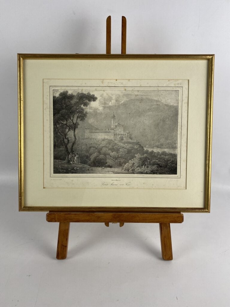 Ecole régionaliste - Lot de 5 gravures sur la région niçoise - Santa Maria près…