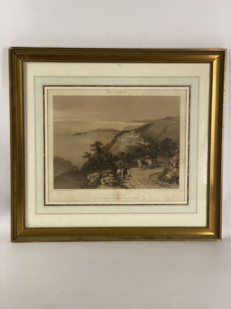 Ecole régionaliste - Lot de 5 gravures sur la région niçoise - Vue du cours, de…