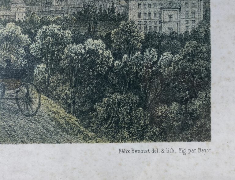 Ecole régionaliste - Nice, vue prise de la Villa Venanson - Lithographie en cou…