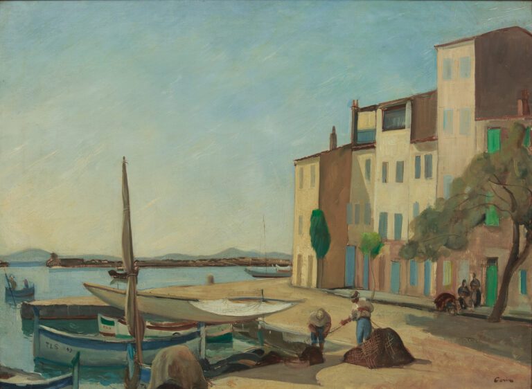 Edmond CERIA (1884-1955). - Port de Sanary - Huile sur toile, signée en bas à g…