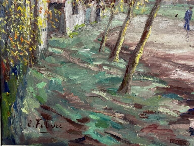 Edouard FEBVRE (1885-1967) - Personnage sur un chemin de campagne - Huile sur t…