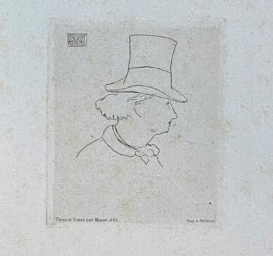 Édouard MANET (1832-1883) - Charles Baudelaire de face, 1862 (M.Guerin 38) - Ea…