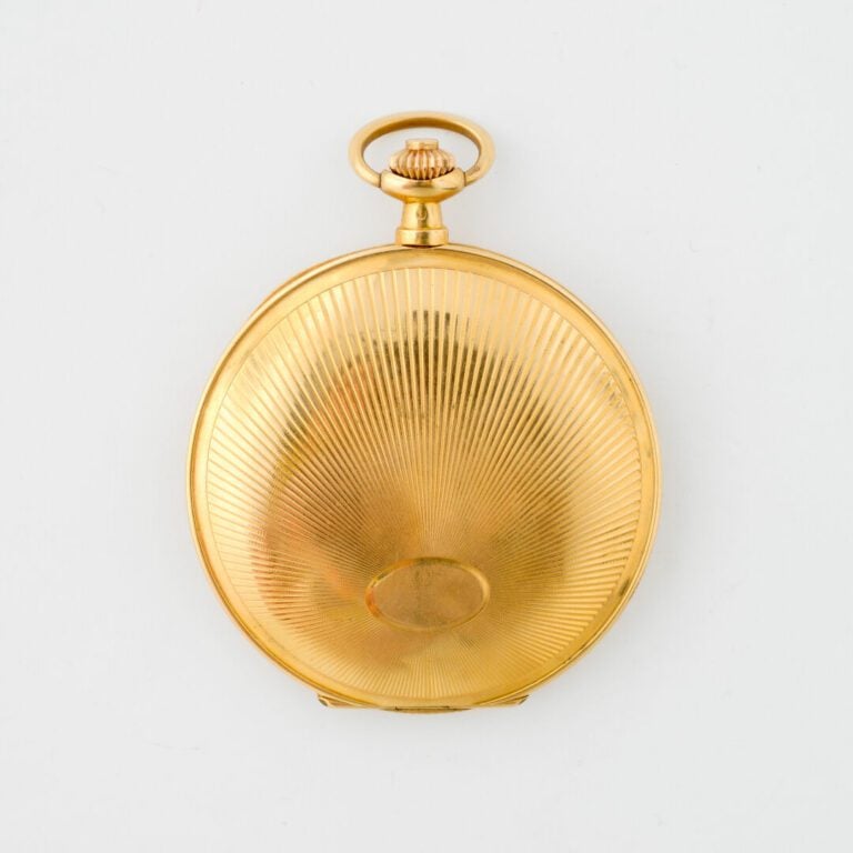ELECTION - Montre savonette en or jaune (750), boîtier à décor rayonnant, cadra…