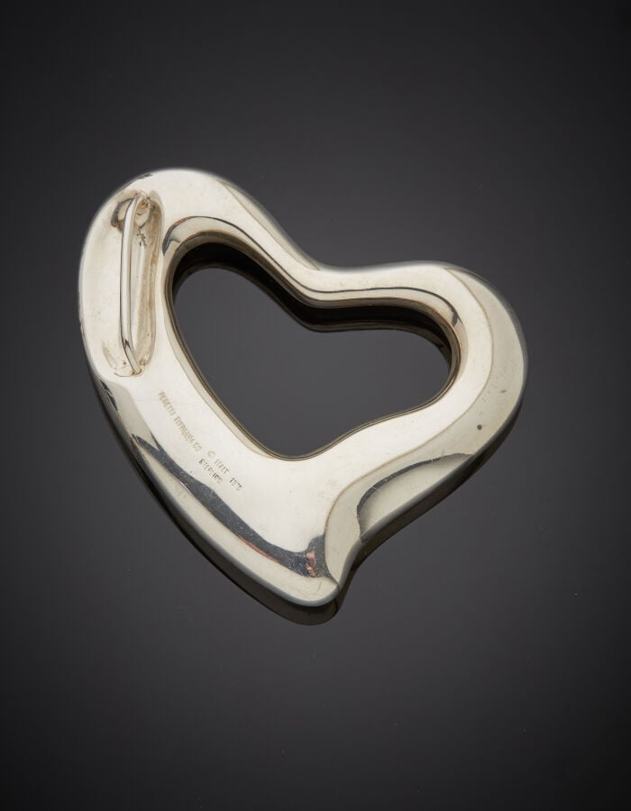 ELSA PERETTI pour TIFFANY - BOUCLE DE CEINTURE « coeur » en argent (925‰) ajour…