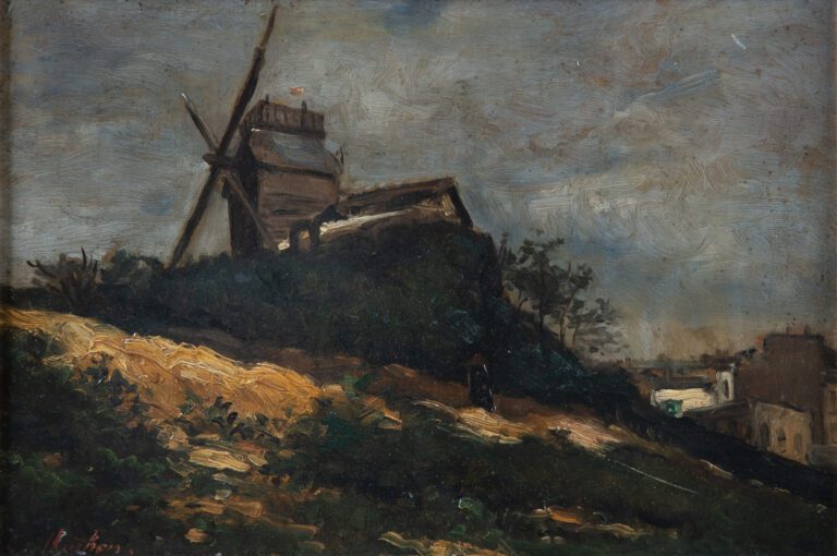 Emile Louis MATHON (circa 1855-1887). - Montmartre, le Moulin de la Galette - H…
