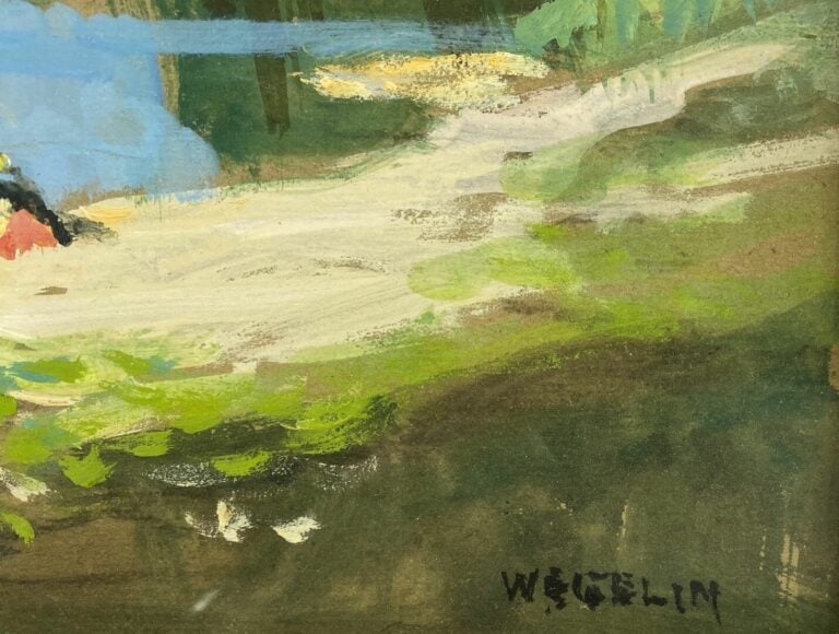 Emile WEGELIN (1875-1962) - Lavoute-Chilhac, Haute-Loire 1962 - Gouache sur pap…
