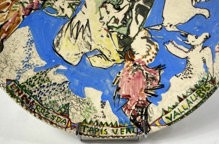 Endre ROZSDA (1913-1999), Edition du TAPIS VERT VALLAURIS - Assiette circulaire…