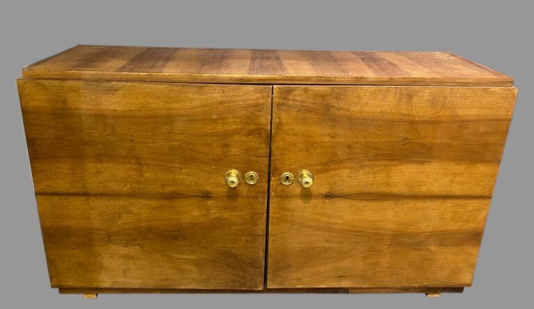 Enfilade meuble bar en bois exotique et placage ouvrant par deux portes découvr…