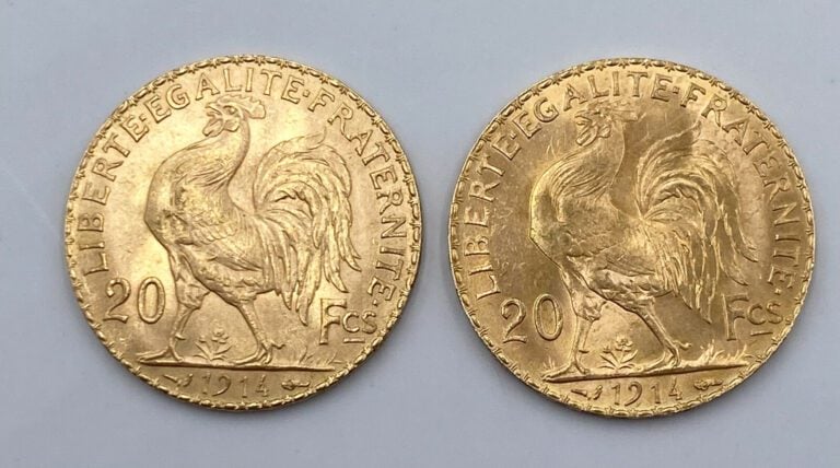 Ensemble de 25 pièces d'or : - 1 pièce de 20 Francs en or type "Napoleon III Tê…