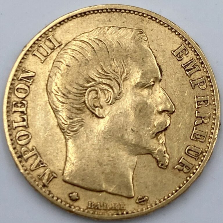Ensemble de 25 pièces d'or : - 1 pièce de 20 Francs en or type "Napoleon III Tê…