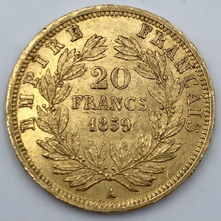 Ensemble de 25 pièces d'or : - 1 pièce de 20 Francs en or type "Napoleon III Tê…