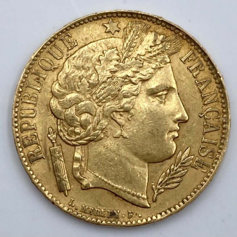 Ensemble de 25 pièces d'or : - 1 pièce de 20 Francs en or type "Napoleon III Tê…