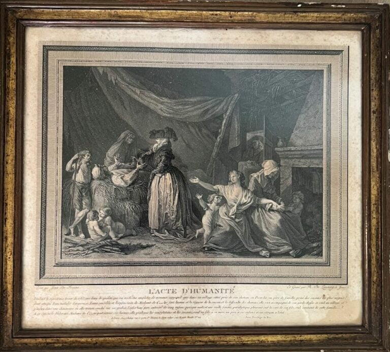 Ensemble de 7 gravures en noir : - « La reconnoissance de Fonrose ». - « L'acte…