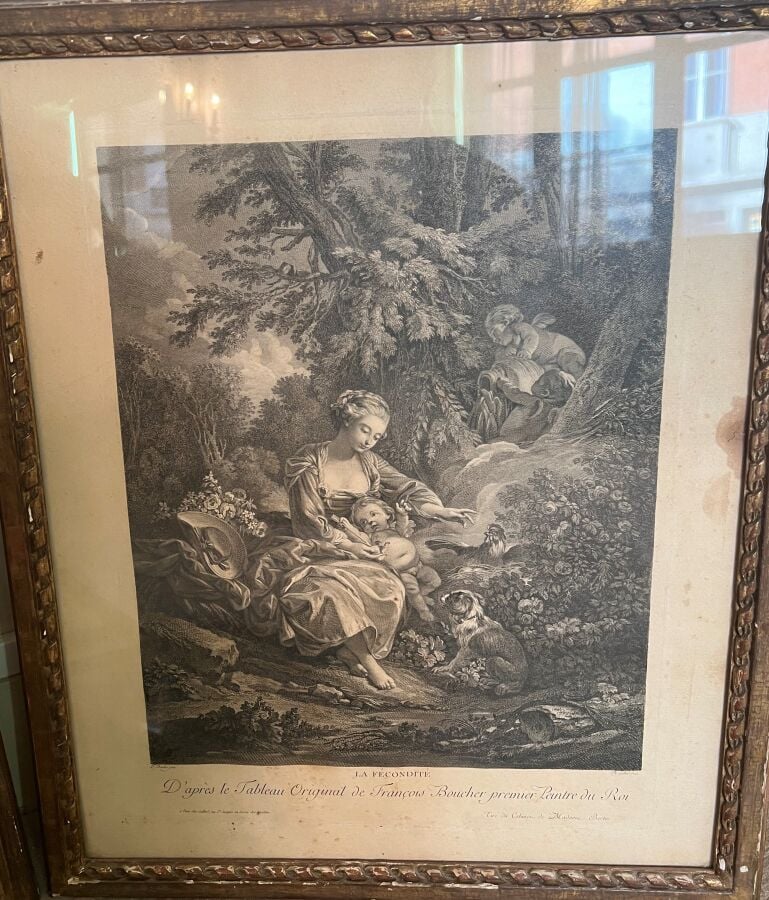 Ensemble de 7 gravures en noir : - « La reconnoissance de Fonrose ». - « L'acte…