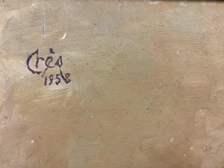 Ensemble de cinq pièces encadrées comprenant des huiles sur toile, isorel repré…