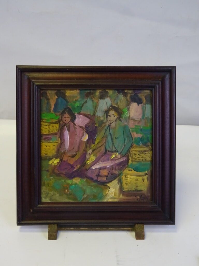ENSEMBLE DE DEUX (2) PEINTURES PAYSANNES - Chine ou Vietnam - Comprenant - Deux…