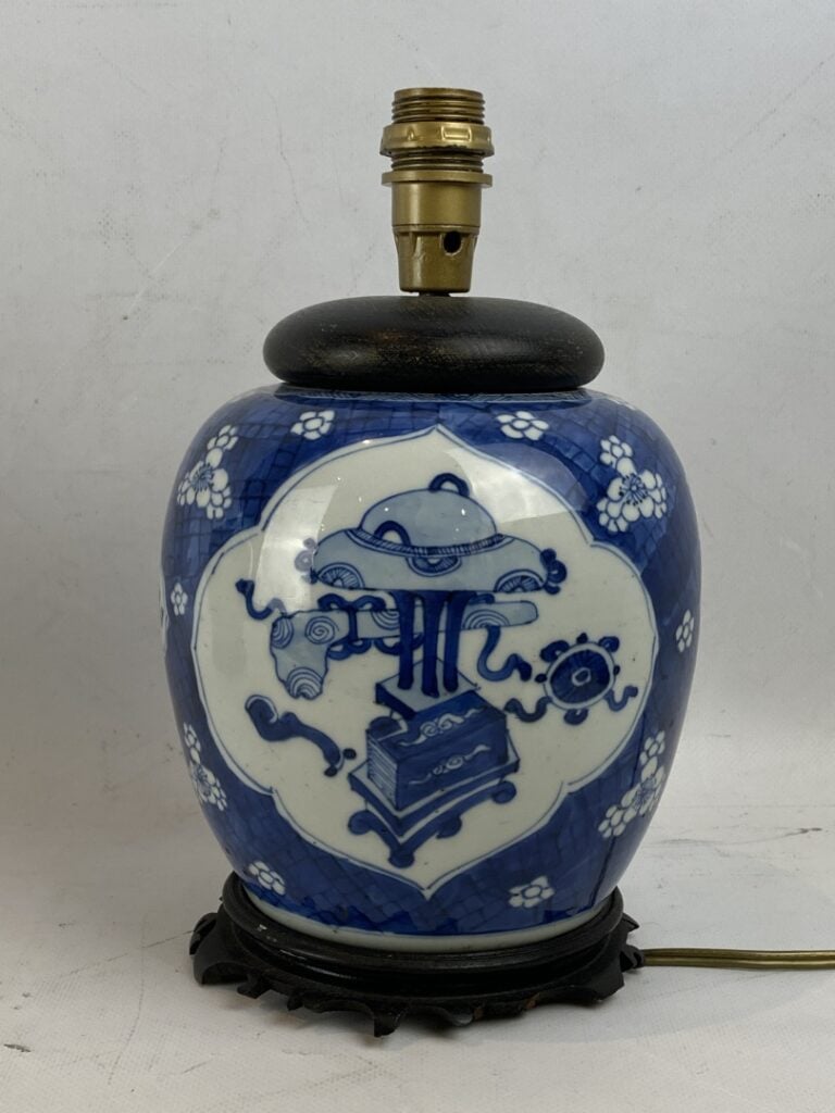 Ensemble de deux (2) pots à gingembre en porcelaine bleu blanc - Chine - L'une…